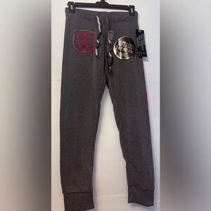 Thrill Maternity Fleece Capri's”LOVE 1994"Charcoal W/Pink Lettering/Women's Sz M